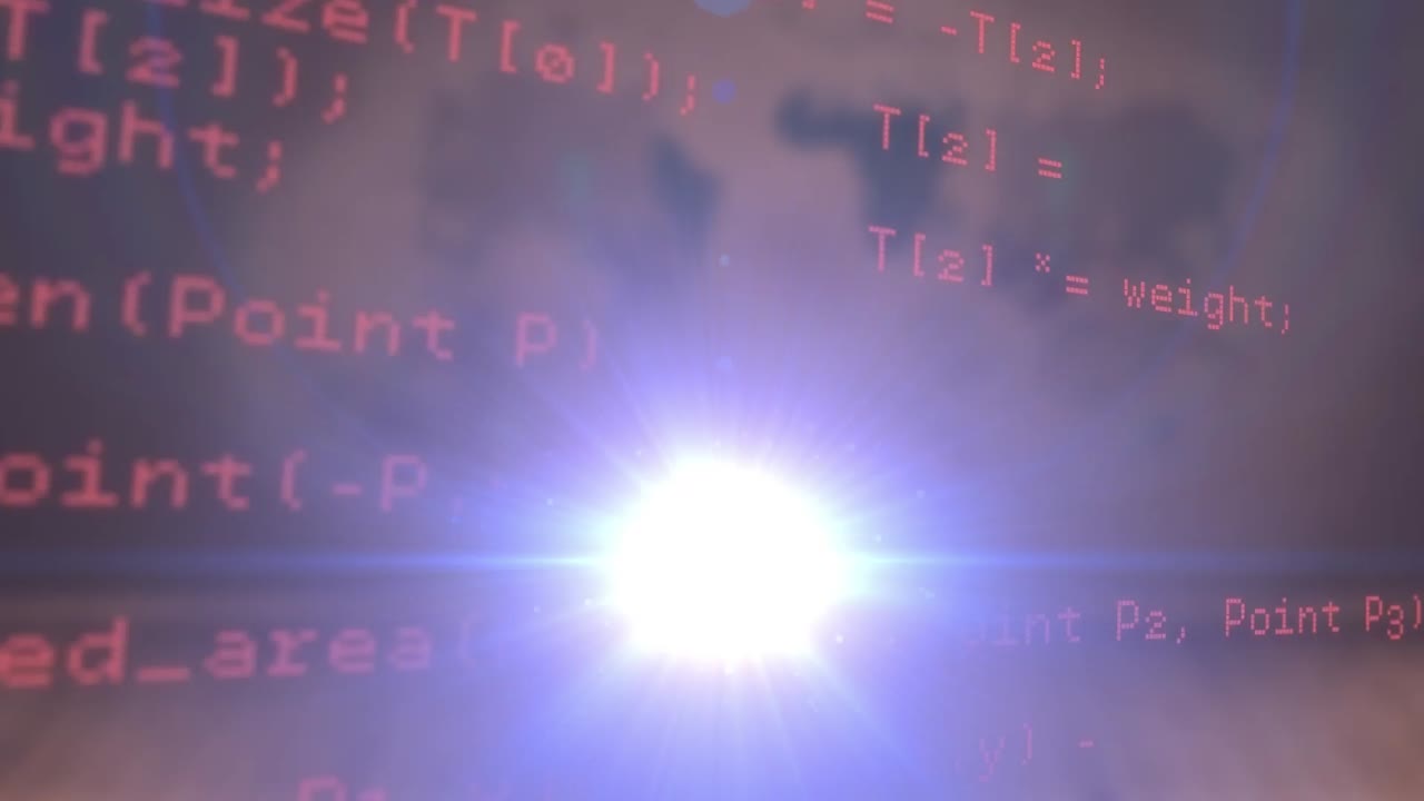 데이터 처리에 대한 빛의 반점의 애니메이션