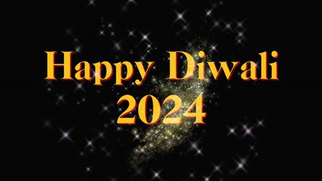 Fröhliches-Diwali-2024,-Glitzernder,-Funkelnder-Wunschgruß,-Tannenwerke-Und-Indische-Feier