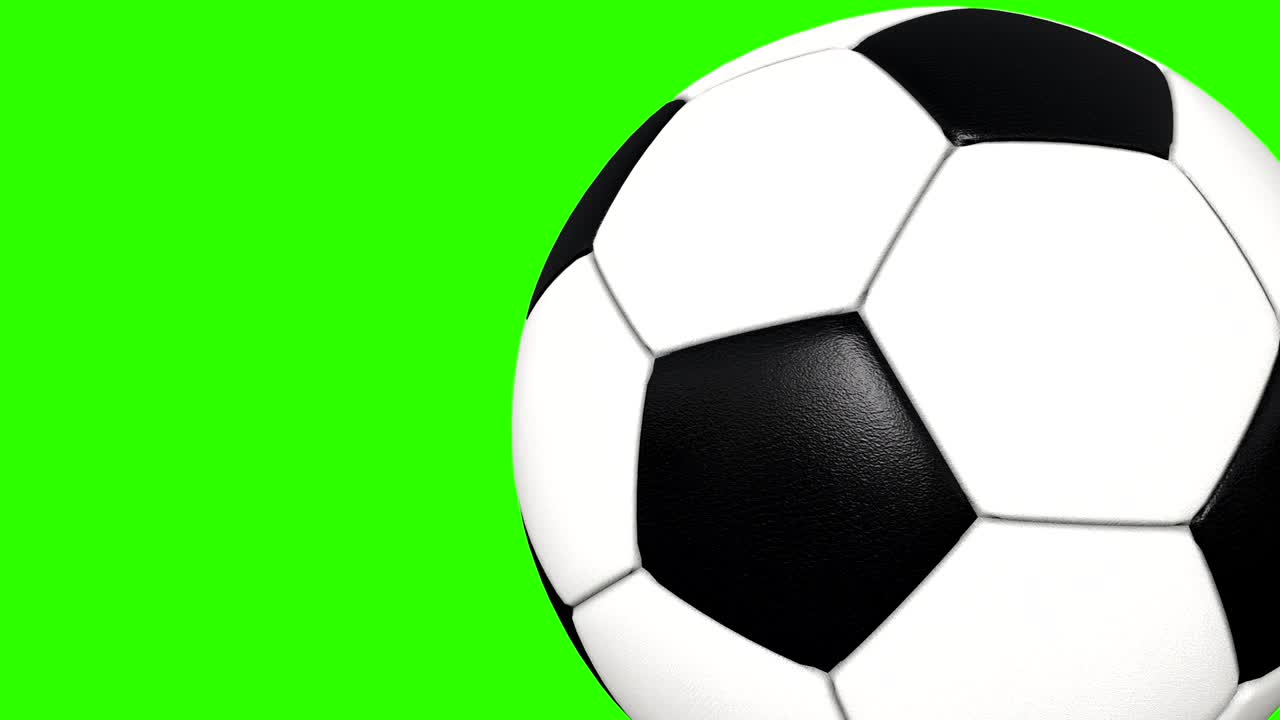 Pallone da calcio - oggetto sportivo 3D animato su Green Screen, video 4K