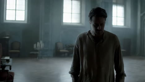 man in a historical interior