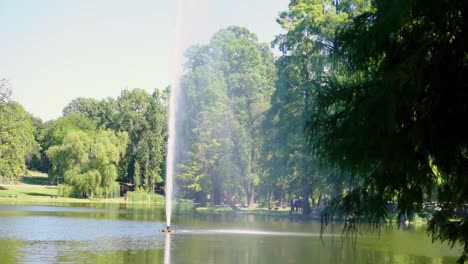 view from nicolae romanescu park, the biggest park in eastern europe