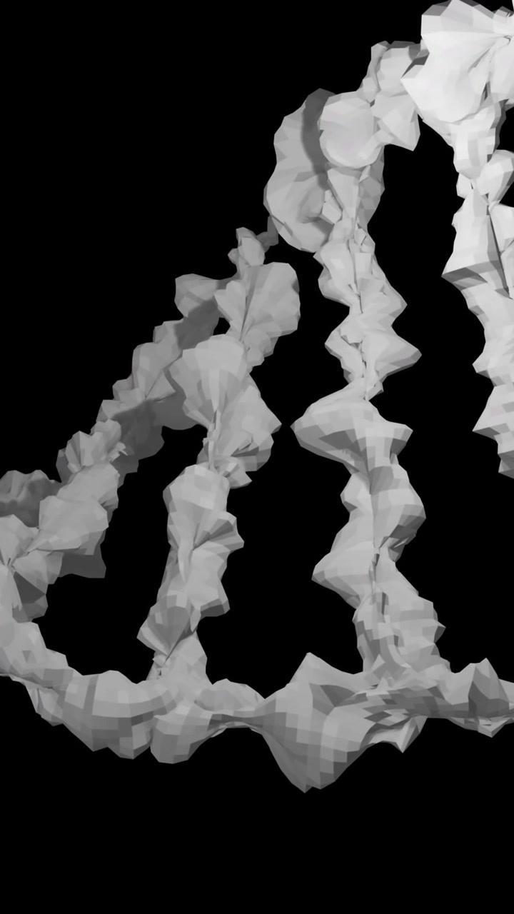 Animation of moving white dna strand on black background