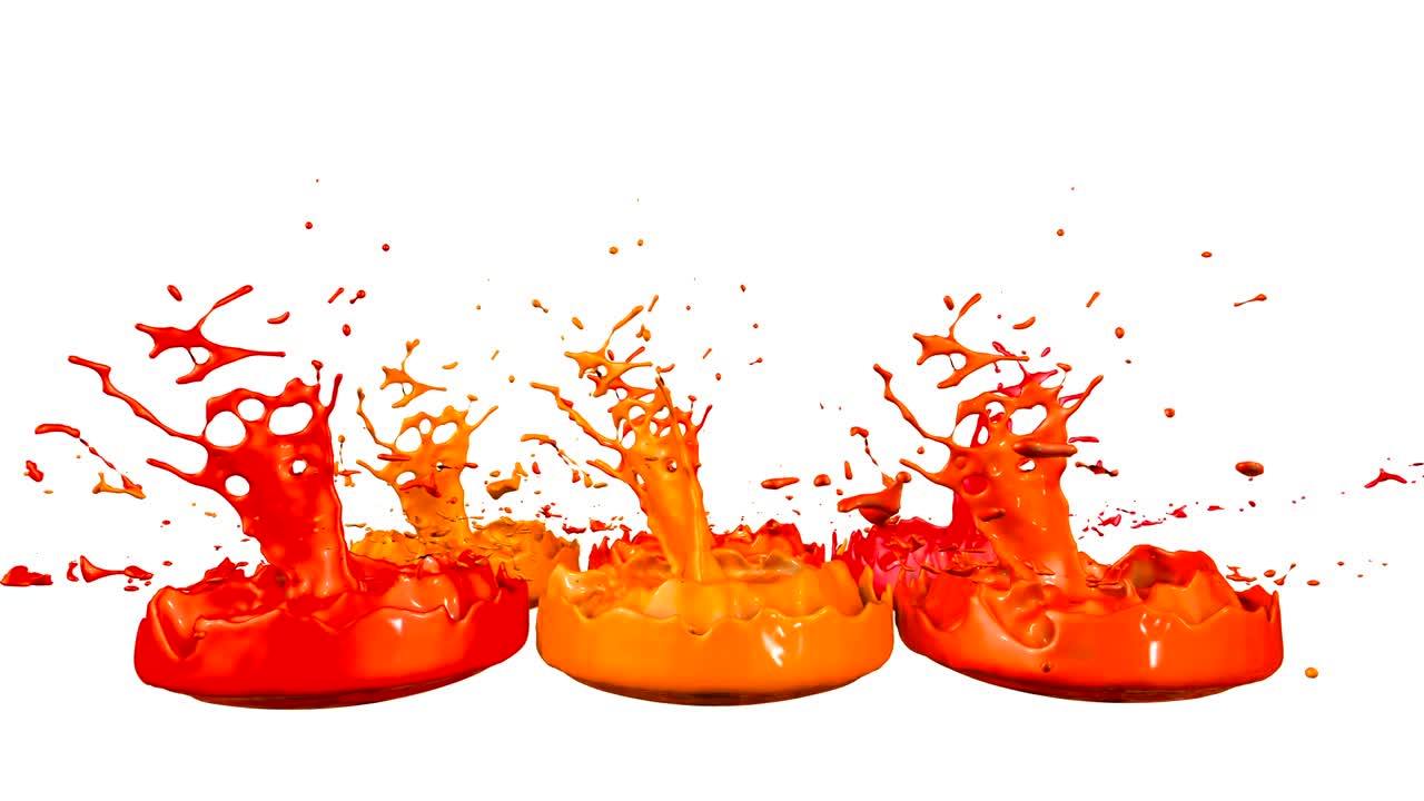 las pinturas bailan con la desaceleración del tiempo en fondo blanco. simulación de salpicaduras 3d de tinta en un altavoz musical que reproduce música. salpicadures como un fondo brillante en ultra alta calidad 4k. tonos de rojo 2