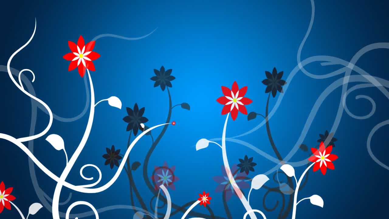 Growing vines in a blue background
