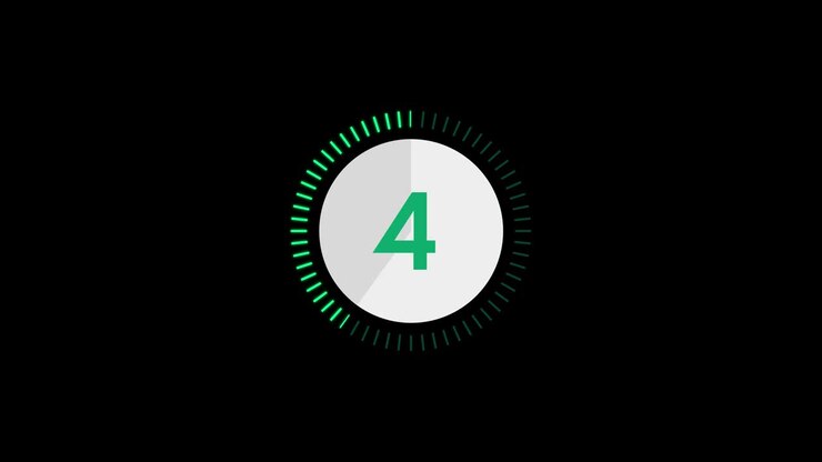 Ten to one modern digital countdown timer with circle bar on easy-to-use transparent background