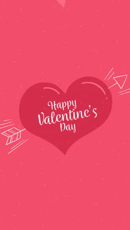 motion graphic of gradient pink shades heart for valentine's day background