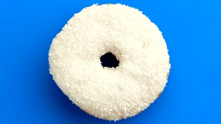 Doughnut glazed close-up.