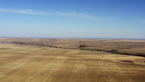 aerial view of a dry farmland landscape