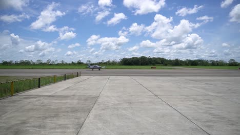 plane enters platform in the afternoon