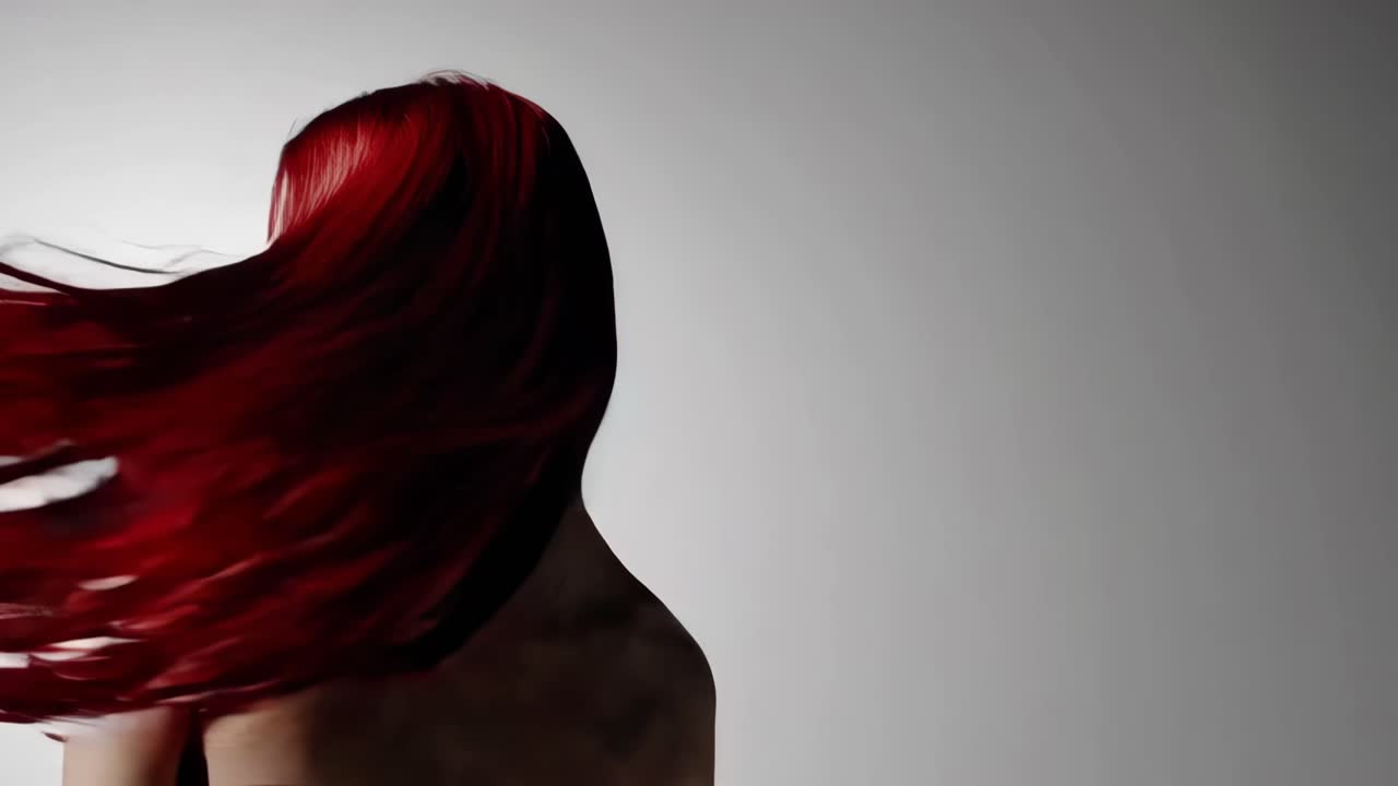 활기찬 빨간 머리카락을 가진 여자