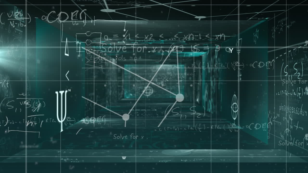 화면에 있는 통계 처리 및 과학 데이터의 애니메이션