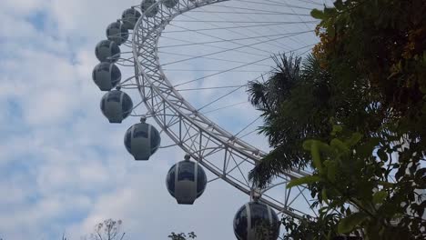 view of a gigantic modern ferris wheel in balneario camboriu, brazil - low angle shot