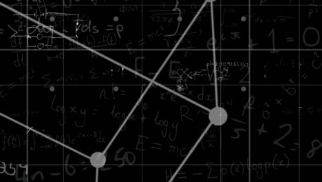 animation of moving mathematical formulas over blackboard