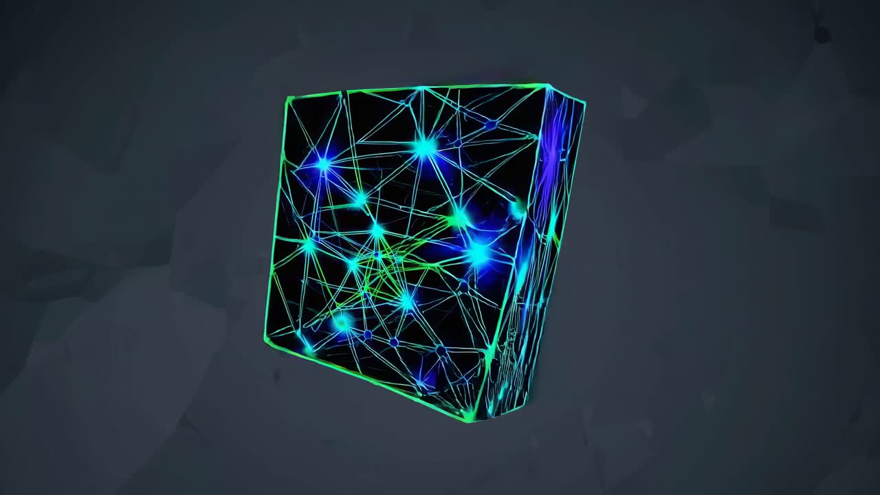 red de cubos brillantes abstractos