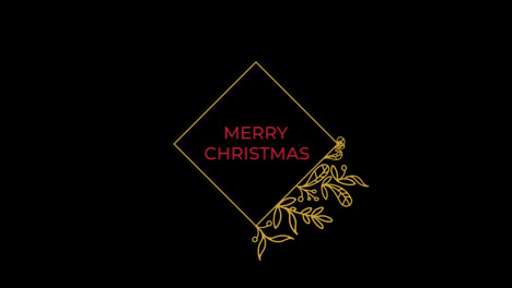 Christmas-Floral-flower-leaf-golden-frame-animation-with-alpha-channel.