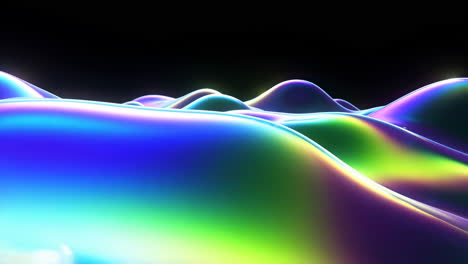 abstract iridescent metallic waves