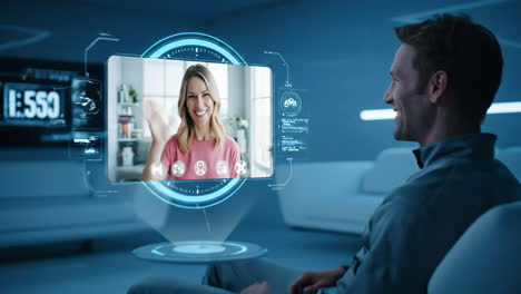 futuristic video call in autonomous car