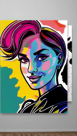 vibrant pop art portrait of a woman