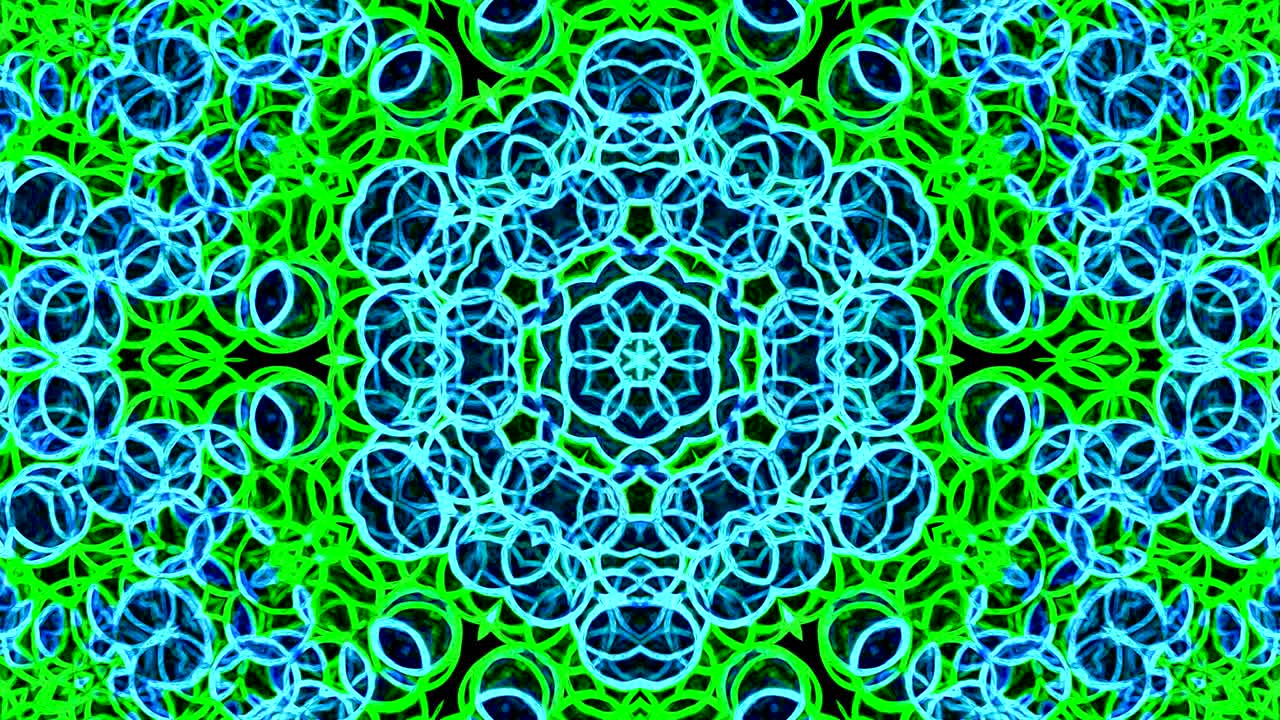 Virtual kaleidoscope sequence patterns, infinity or seamless loop.