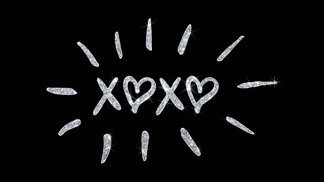 Xoxo Glitter Hearts Graphic Design