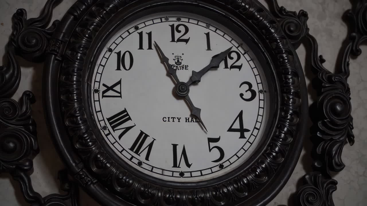 Abandoned City Hall Interior and Clock