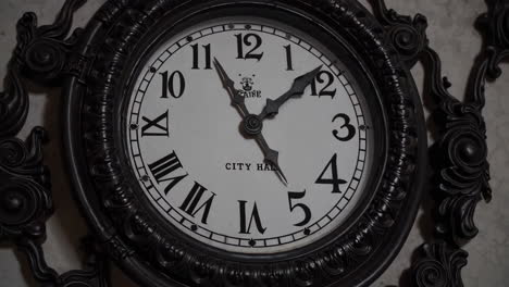 abandoned city hall interior and clock