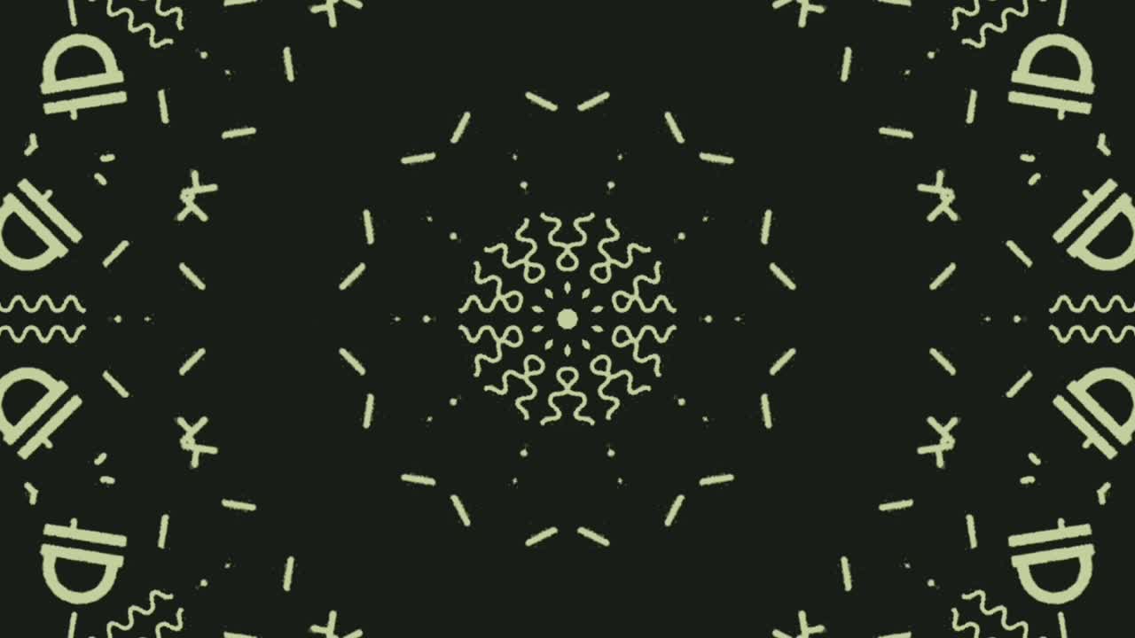 어두운 배경에 밝은 만화경 만다라