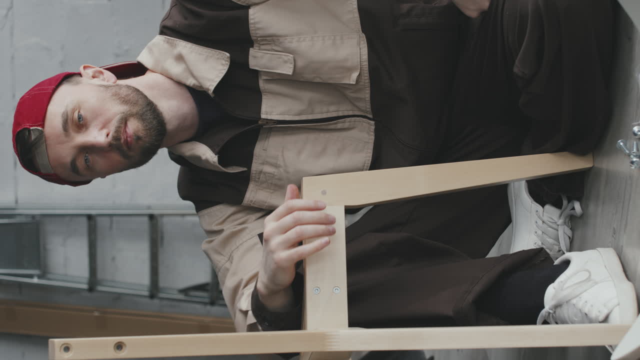Man assembling furniture