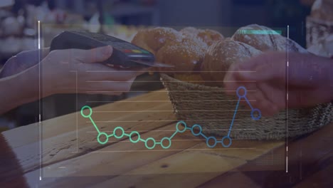 Animación-Del-Procesamiento-De-Datos-Con-Gráfico-Sobre-Diversas-Personas-Pagando-Con-Tarjeta-De-Crédito