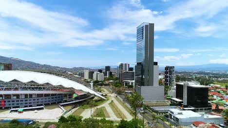 the national stadium of costa rica in la sabana metropolitan park, san josé, and the nearby hotel