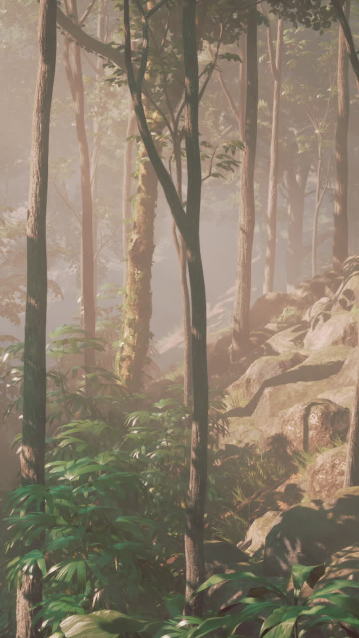 paisaje forestal de niebla