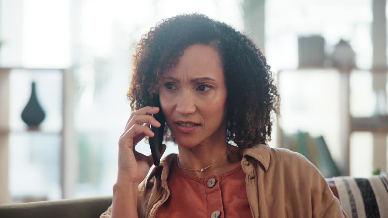 Woman Having a Difficult Phone Conversation