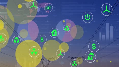 Animation-of-ecology-icons-over-data-processing