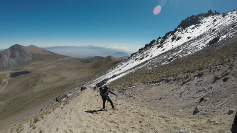 group of hikers in the nevado de toluca volcano