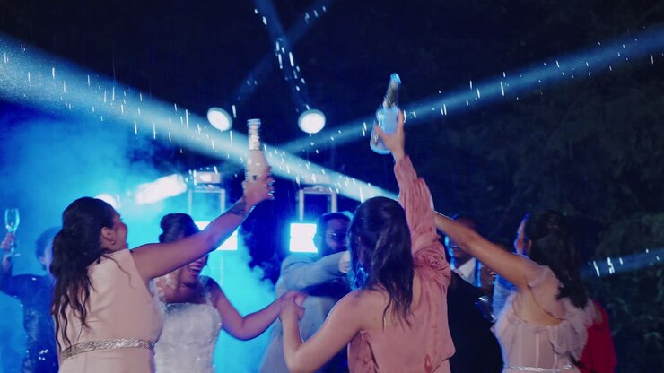 People Celebrating and Dancing at a Night Party