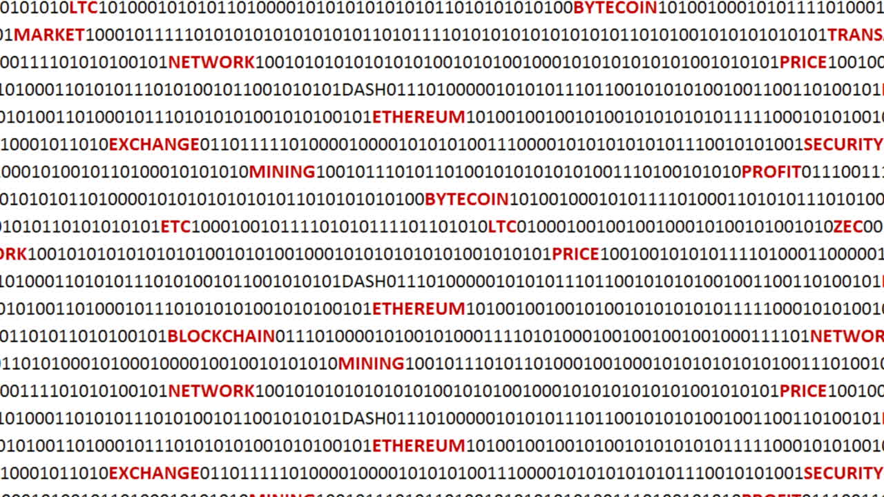 Cryptocurrency on a digital background. Background from a program code and cryptocurrencies