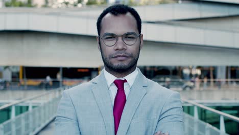 professional businessman looking at camera