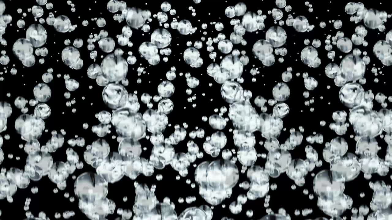 알파 매트 4k와 함께 아름다운 거품 모션 루프, 매크로 카메라와 함께 현실적