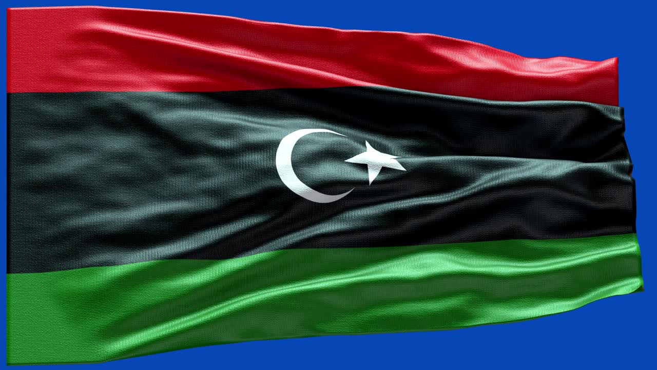 4k Highly Detailed Flag Of Libya - Libya Flag High Detail - National flag Libya wave Pattern loopable Elements