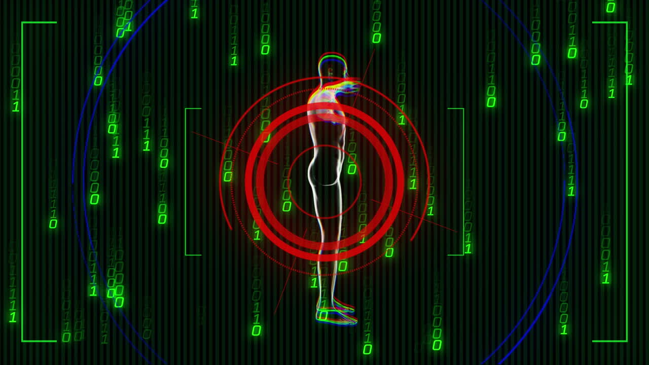 animación del procesamiento de datos sobre un fondo negro