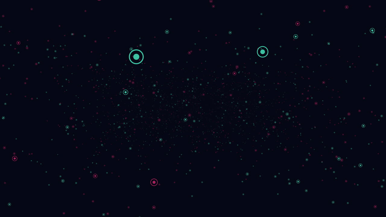 Abstract art dark background with circular pattern of dots and scattered circles