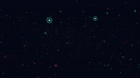 abstract art dark background with circular pattern of dots and scattered circles