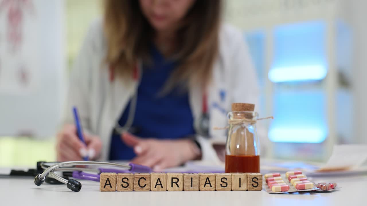 Ascariasis Awareness: Medical Professional Diagnosing and Treating Parasitic Infection