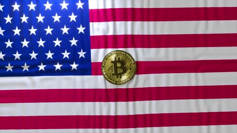 bitcoin en la bandera estadounidense