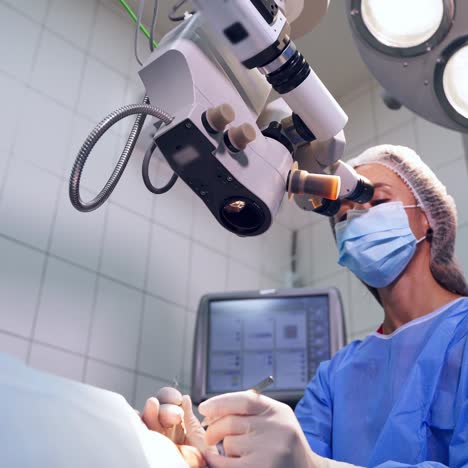 view of surgeon during operation