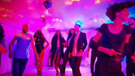 vibrant disco party with friends dancing