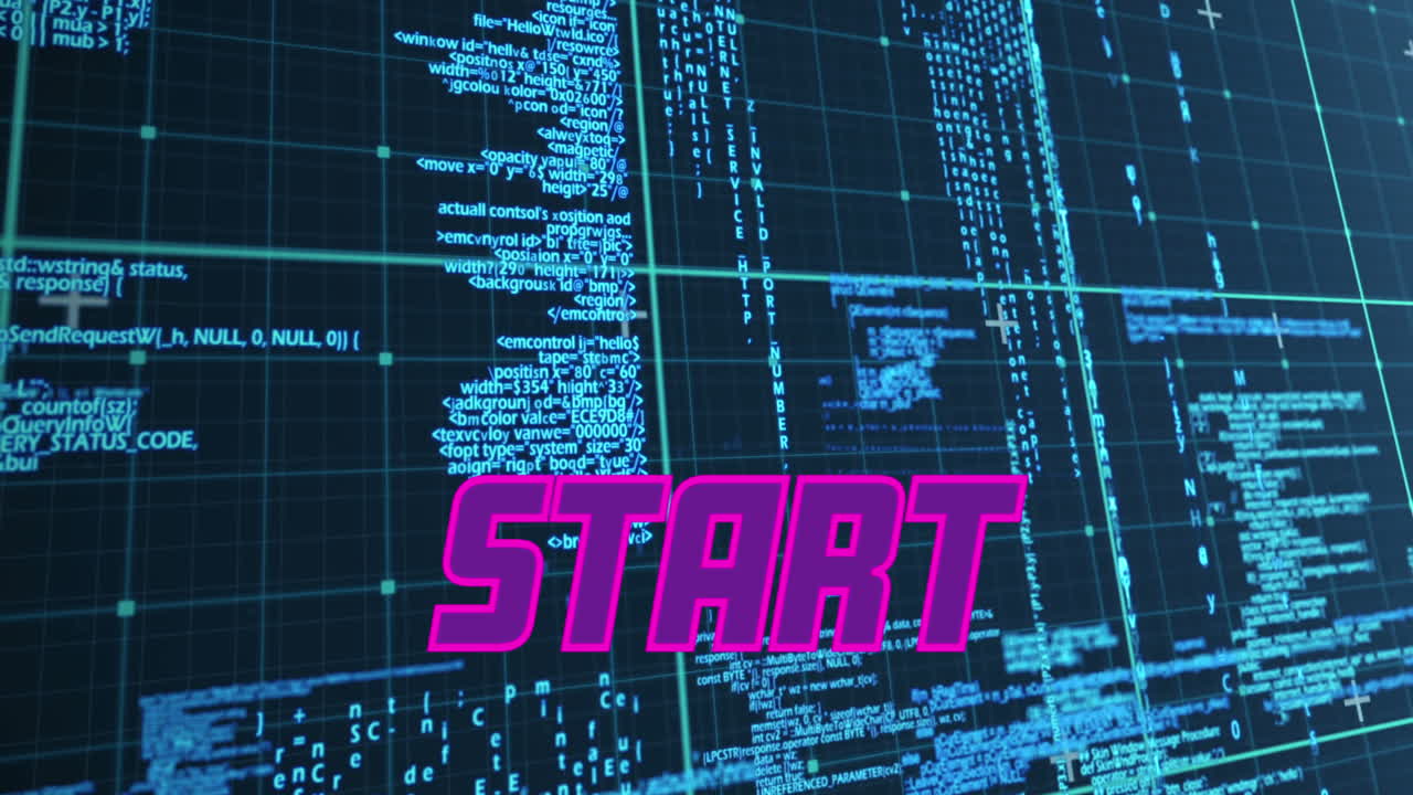 Start text and futuristic background