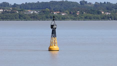 buoy gently sways in calm waters