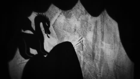 dragon shadow in a cave