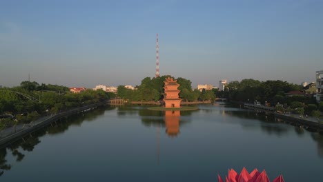 NINH-BINH,-VIETNAM,-NATURE-DRONE-4K,-AERIAL-VIEW-IN-TEMPLE,-SOUTHEAST-ASIA